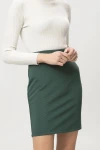 Yeşil Diz Üstü Modern Kesim Mini Etek BCBSK-25650-2123