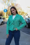 Yeşil Düğmeli Kısa Mevsimlik Ceket BCBSK-25700-3529