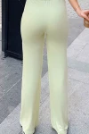 Açık Sarı Beli Lastikli Cepli Bol Paça Yumuşak Dokulu Pantolon BCBSK-25700-3169