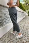 Antrasit Beli Lastikli Cepli Rahat Kalıp Pantolon BCBSK-25700-3523