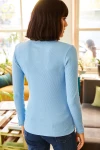 Bebe Mavi Göğsü Çıtçıtlı Kaşkorse Bluz BCBSK-25700-K7559