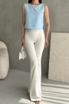 Bebe Mavi Sırt Dekolteli Kolsuz Yazlık Bluz BCDF-252188