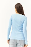 Bebe Mavi Yaka Detaylı Uzun Kol Kaşkorse Bluz BCBSK-25700-K7561