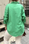 Benetton Kolları Apoletli Cepli Poplin Salaş Gömlek BCBSK-25700-3557