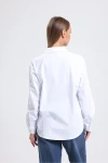 Beyaz Uzun Kollu Oversize Düğmeli Gömlek BCBSK-25700-K7568
