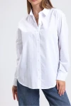 Beyaz Uzun Kollu Oversize Düğmeli Gömlek BCBSK-25700-K7568