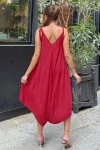 Bordo V Yaka Kolsuz Elbise BCBSK-25700-H5002