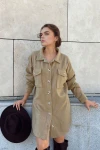 Camel Gömlek Yaka Düğmeli Elbise BCBSK-25700-3270