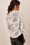 Ekru Çiçek Uzun Kol Dokuma Gömlek BCBSK-25700-T4011-1680