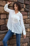 Ekru  Oversize Uzun Kollu Gömlek BCBSK-25700-3585