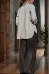 Gri Kaşe Oversize Çift Cep Ceket Gömlek BCBSK-25700-3275