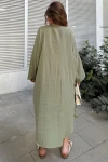 Haki Hafif Kumaş Oversize Elbise BCBSK-25700-3440