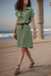 Haki Polo Yaka Airobin Elbise BCBSK-25700-2883
