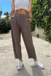 Kahve Beli Lastikli Çift Cep Rahat Kalıp Pantolon BCBSK-25700-3526