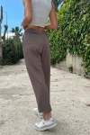 Kahve Beli Lastikli Çift Cep Rahat Kalıp Pantolon BCBSK-25700-3526