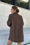 Kahve Gömlek Yaka Düğmeli Elbise BCBSK-25700-3270