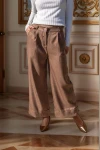 Kahve Kendinden Dokulu Duble Paça Piliseli Bol Kesim Pantolon BCBSK-25700-3309