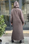 Kahve Yumuşak Dokulu Uzun Elbise BCBSK-25700-3689