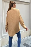 Karamel Oversize Uzun Kollu Gömlek BCBSK-25700-3527