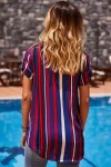 Lacivert Boynu İpli Çizgili Bluz BCBSK-25700-T4012-1340