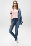 Lacivert Yüksek Bel Denim Pantolon BCBSK-25753-588-0003