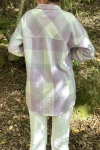 Lila Oversize Yumuşak Dokulu Kaşe Cepli Gömlek BCBSK-25700-3539
