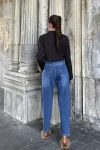 Mavi Yüksek Bel Boyfrıend Denim Pantolon BCBSK-25700-KT0096