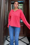 Mercan Yumuşak Dokulu Oversize Bluz BCBSK-25700-3470