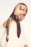 Mor Etro Desenli Piliseli Bandana Fular BCNSV-2513458-1