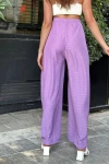 Mor Yüksek Bel Beli Lastikli Pantolon BCBSK-25700-3652
