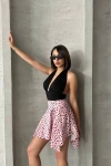 Pembe Asimetrik Kesim Puantiyeli Etek BCHN-2525900