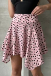 Pembe Asimetrik Kesim Puantiyeli Etek BCHN-2525900