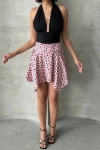 Pembe Asimetrik Kesim Puantiyeli Etek BCHN-2525900