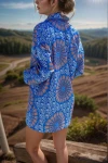 Saks Saten Çift Cep Salaş Kimono BCBSK-25700-3250