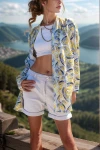 Sarı Saten Çift Cep Salaş Kimono BCBSK-25700-3250