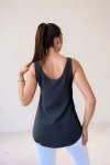Siyah Askılı Düğmeli Keten Bluz BCBSK-25700-2910