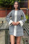 Siyah Desenli Mini Elbise BCBSK-25700-3671