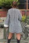 Siyah Desenli Mini Elbise BCBSK-25700-3671