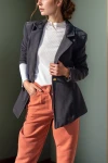Siyah Kendinden Desenli Kaşe İçi Astarlı Tek Düğme Blazer Ceket BCBSK-25700-3449