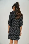 Siyah Puantiye Desenli Mini Elbise BCBSK-25700-T4010-1270