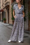Siyah Saten Beli Lastikli Cepli Bol Paça Tulum BCBSK-25700-3235