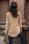 Taba Ponpon Yakası Yırtmaçlı Krep Bluz BCBSK-25700-2842