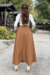 Taba Yüksek Bel Lastikli Uzun Etek BCBSK-25700-3676