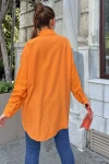 Turuncu Oversize Uzun Kollu Gömlek BCBSK-25700-3527