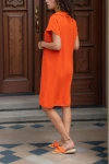 Turuncu Polo Yaka Airobin Elbise BCBSK-25700-2883