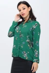 Yeşil Uzun Kollu Düğmeli Oversize Gömlek BCBSK-25700-NEW1010