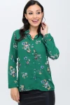 Yeşil Uzun Kollu Düğmeli Oversize Gömlek BCBSK-25700-NEW1010