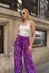 Saks Fuşya Beli Bağlamalı Bol Kesim Palazzo Yazlık Pantolon