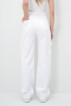 Beyaz Kargo Cepli Jean Pantolon BCHNW-251166