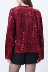 Bordo Payetli Açık Form Ceket BCHESQ-251161